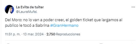 Anunciaron un nuevo golden ticket en gran hermano 2024 y estallaron las redes