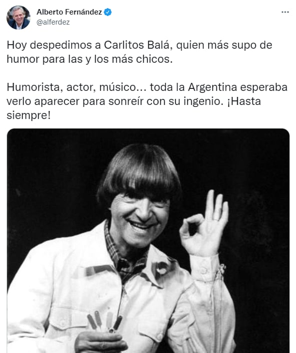 El adiós de Alberto Fernández a Carlitos Balá.