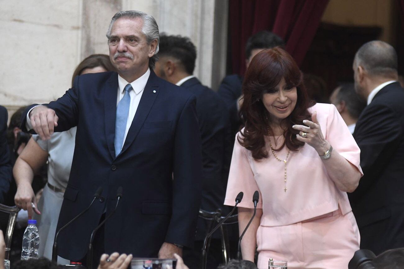 Se abre hoy el 141° período de sesiones ordinarias del Congreso de la Nación.  El presidente Alberto Fernández fue recibido por la vicepresidenta Cristina Fernández de Kirchner, la presidenta de la Cámara de Diputados Cecilia Moreau y la presidenta provisional del Senado, Claudia Ledesma Abdala.  (Federico López Claro / La Voz)