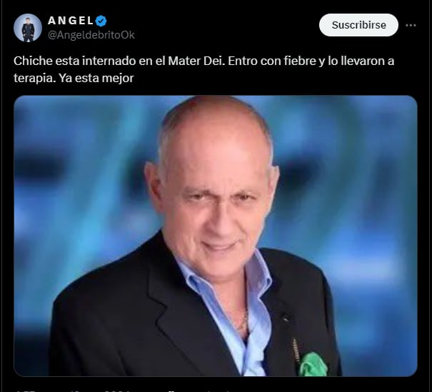 Ángel De Brito contó que Chiche Gelblung fue internado