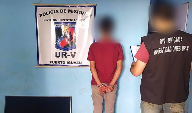 Joven detenido por comercializar un televisor robado en Puerto Iguazú.