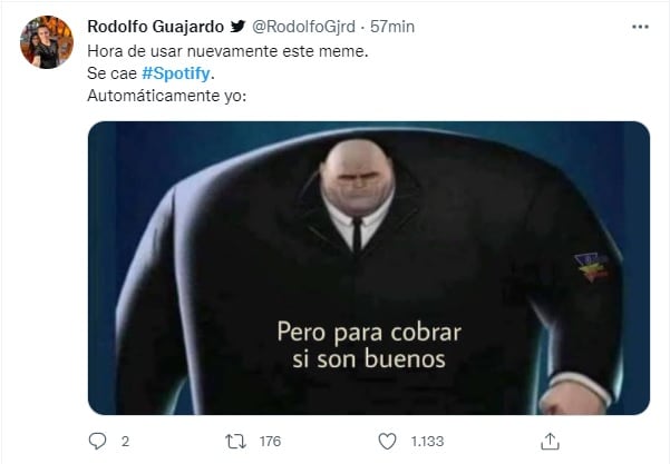 Memes de la caída de Spotify