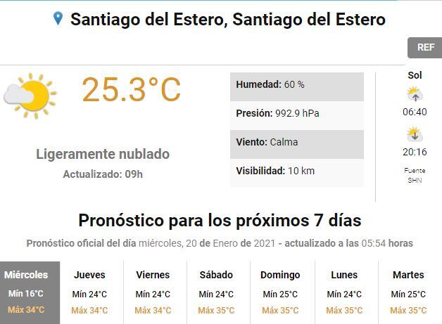 Servicio Meteorológico Nacional.