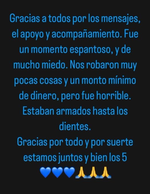 El mensaje de la esposa de Lucas Pusineri tras lo sucedido.