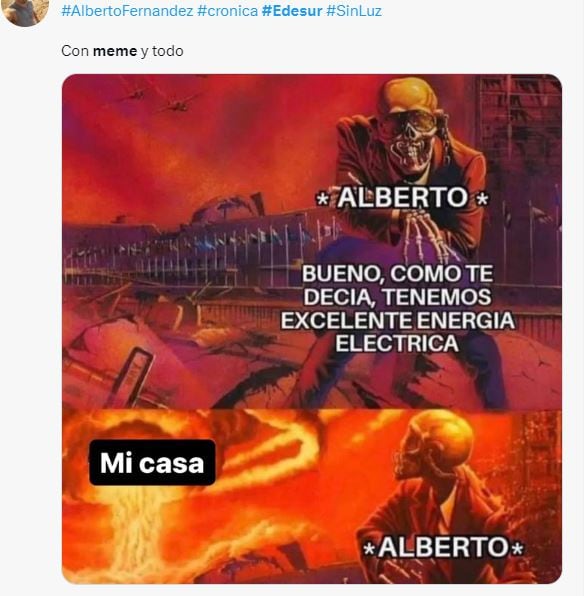 Memes en Twitter por cortes de luz.