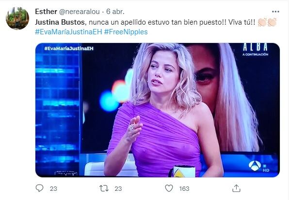 La reacción en las redes por el look de Justina Bustos