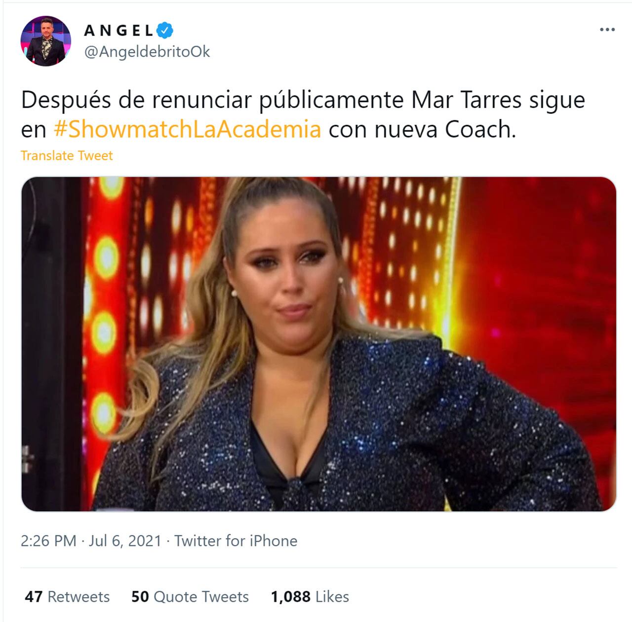 La comediante continuará en La Academia con una nueva coach.