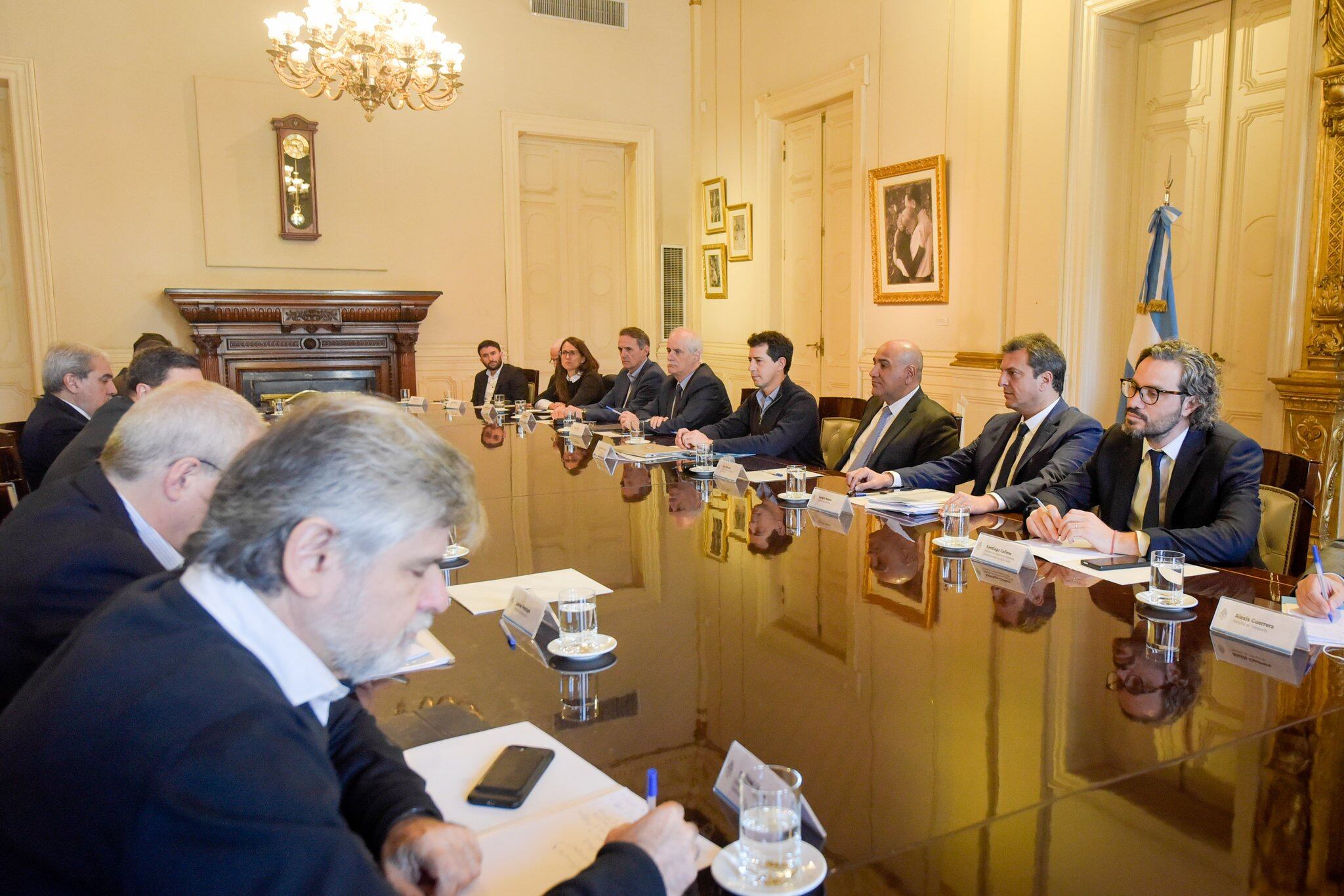 La reunión de Gabinete donde se discutió los recortes en gastos. 
Foto presidencia