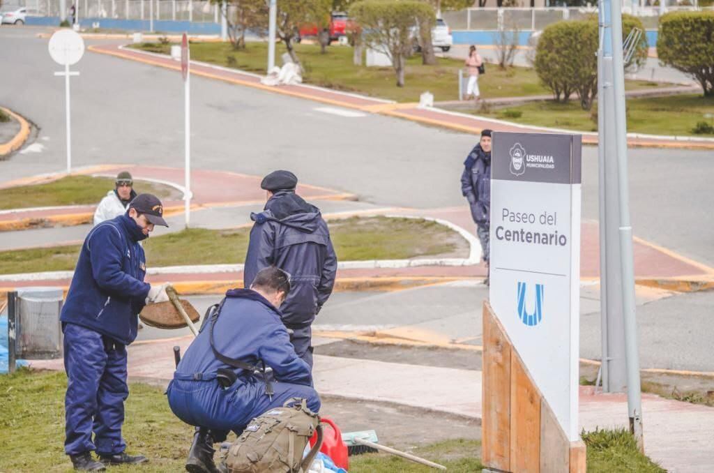 La Municipalidad y la Armada comenzaron jornadas para embellecer Ushuaia