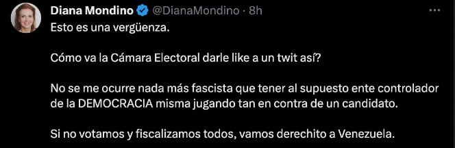 La respuesta de Diana Mondino.