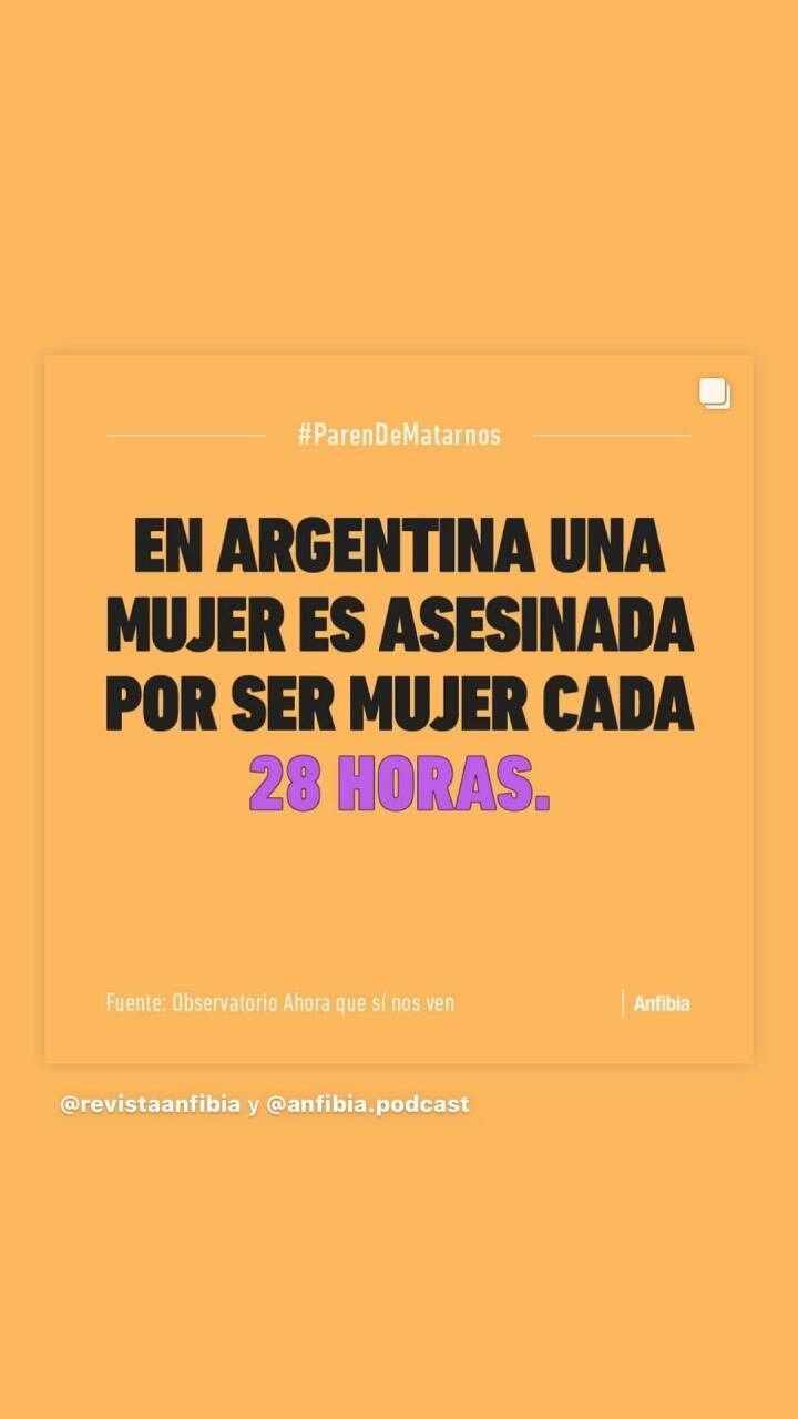 La cantante rosarina expresó su preocupación frente a los femicidios y la violencia de género en Argentina.