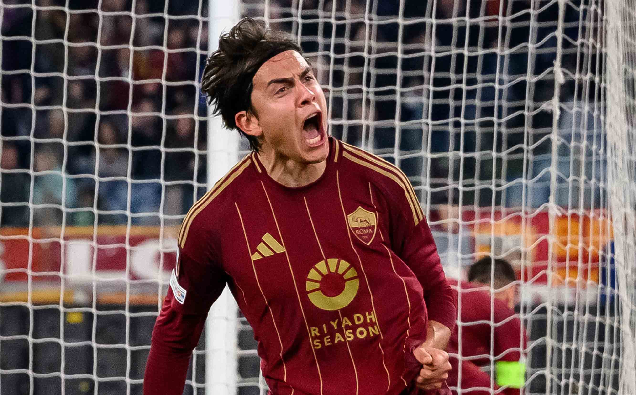 Dybala grita uno de sus goles ante Porto. (Prensa Roma).