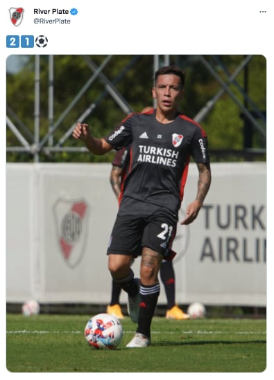 Esequiel Barco dejó la MLS y se sumó a los entrenamientos de River.