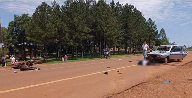 Accidente vial dejó como saldo a un motociclista herido en San Vicente.