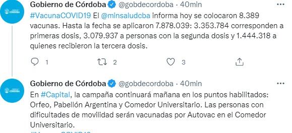 La campaña de vacunación contra el Covid en Córdoba continúa este martes.