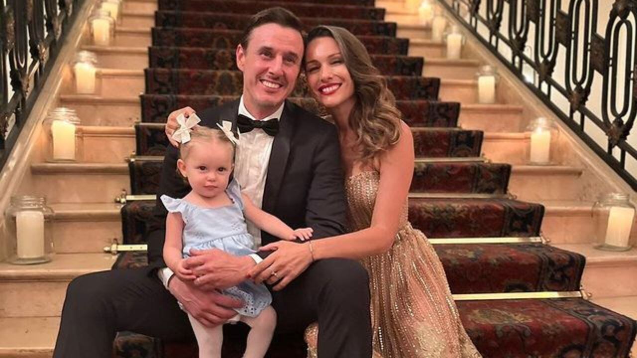 Pampita junto a Roberto García Moritán y su hija en común Ana.