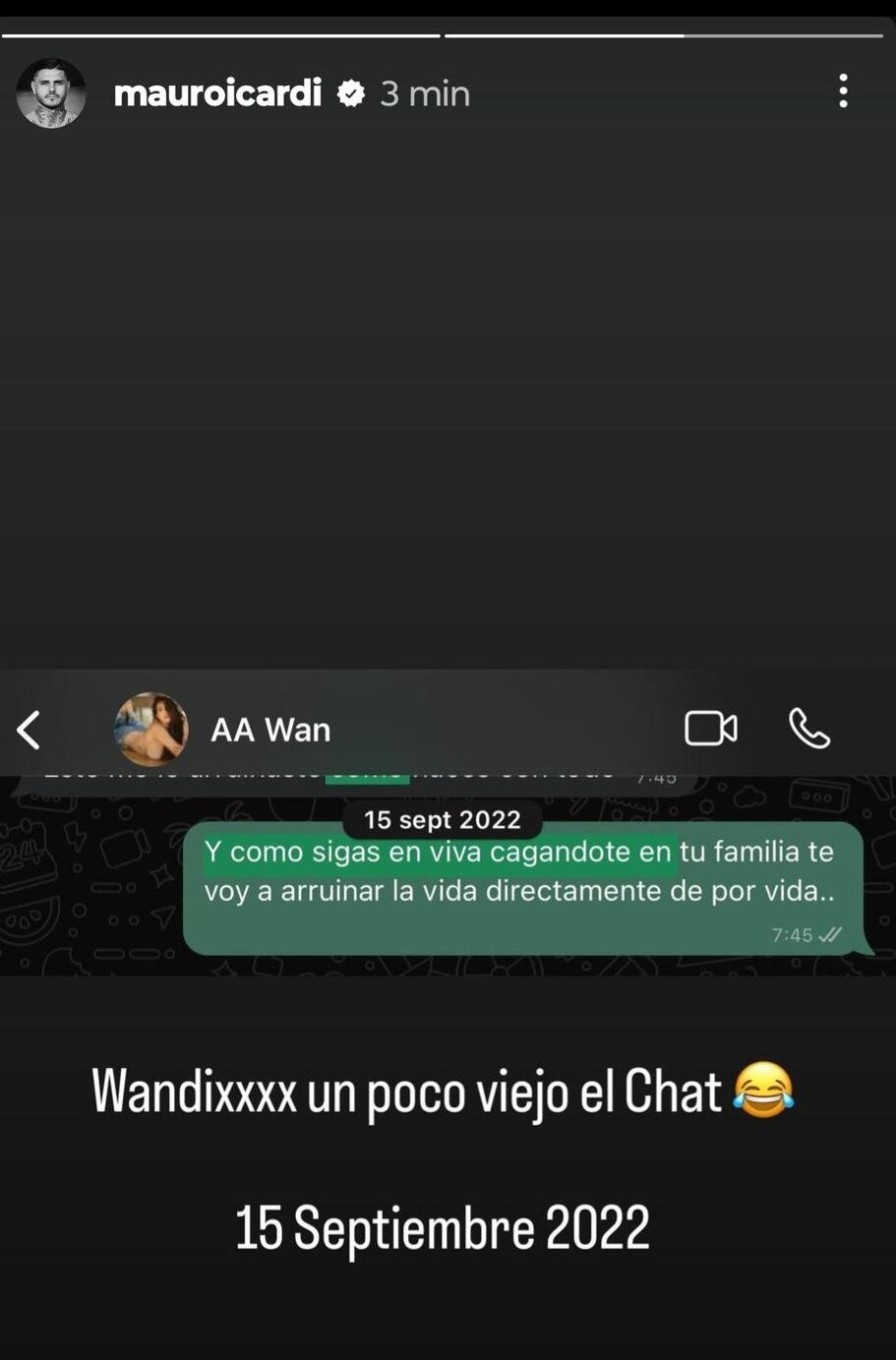 Mensajes cruzadas entre Wanda e Icardi.