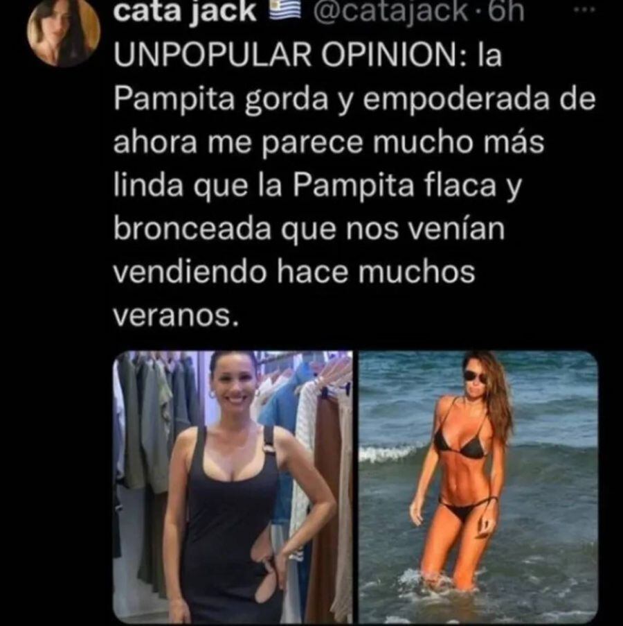 La critica que le hicieron al cuerpo de Pampita.