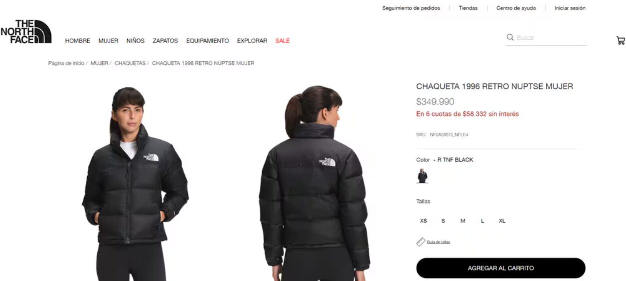 Esto es lo que cuesta una campera de The North Face en Chile.