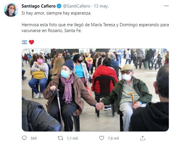 La publicación del jefe de Gabinete le dio mayor visibilidad a una postal tierna en medio de la crisis por la pandemia.