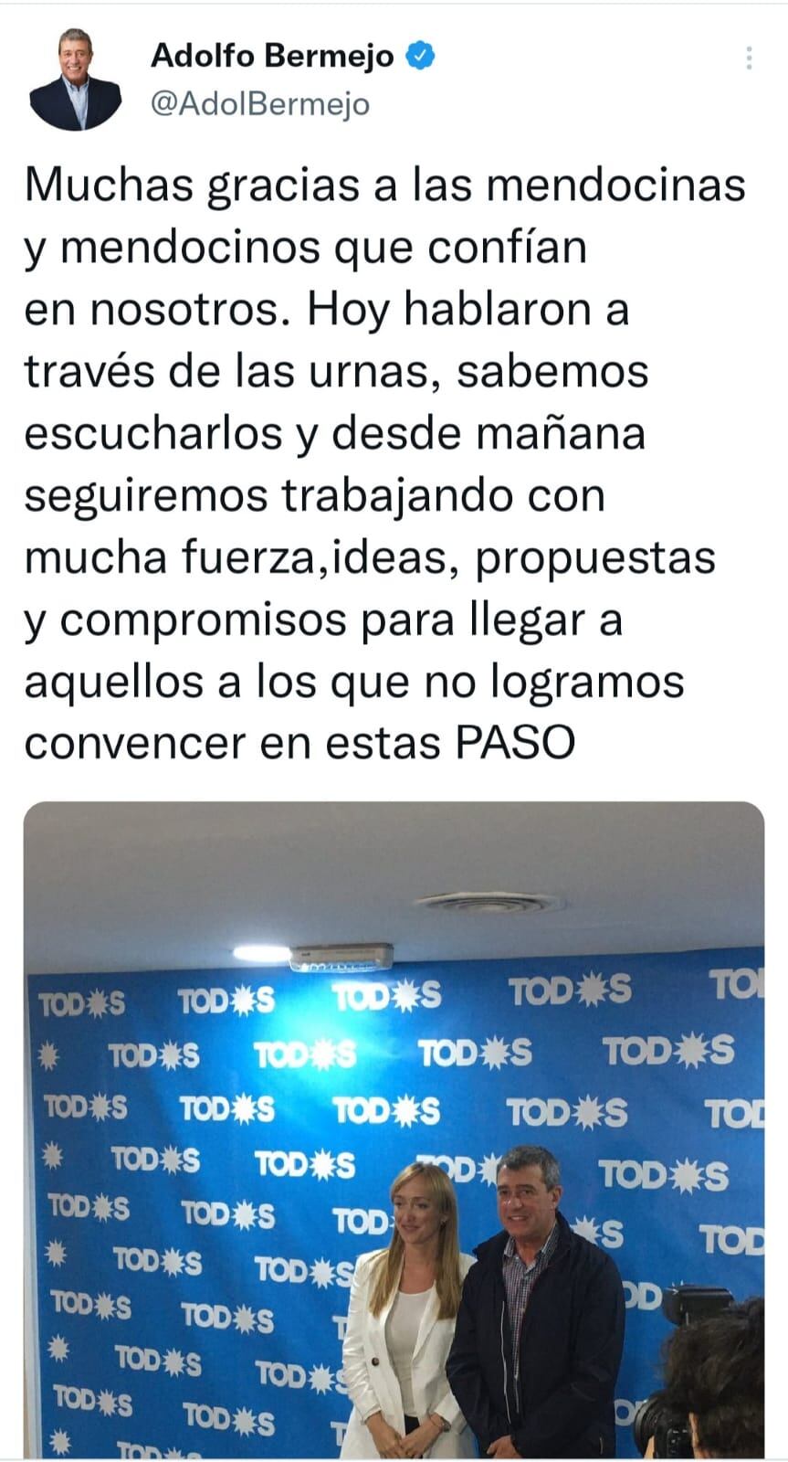 Adolfo Bermejo reconoció la derrota y prometió trabajar duro para las próximas elecciones.