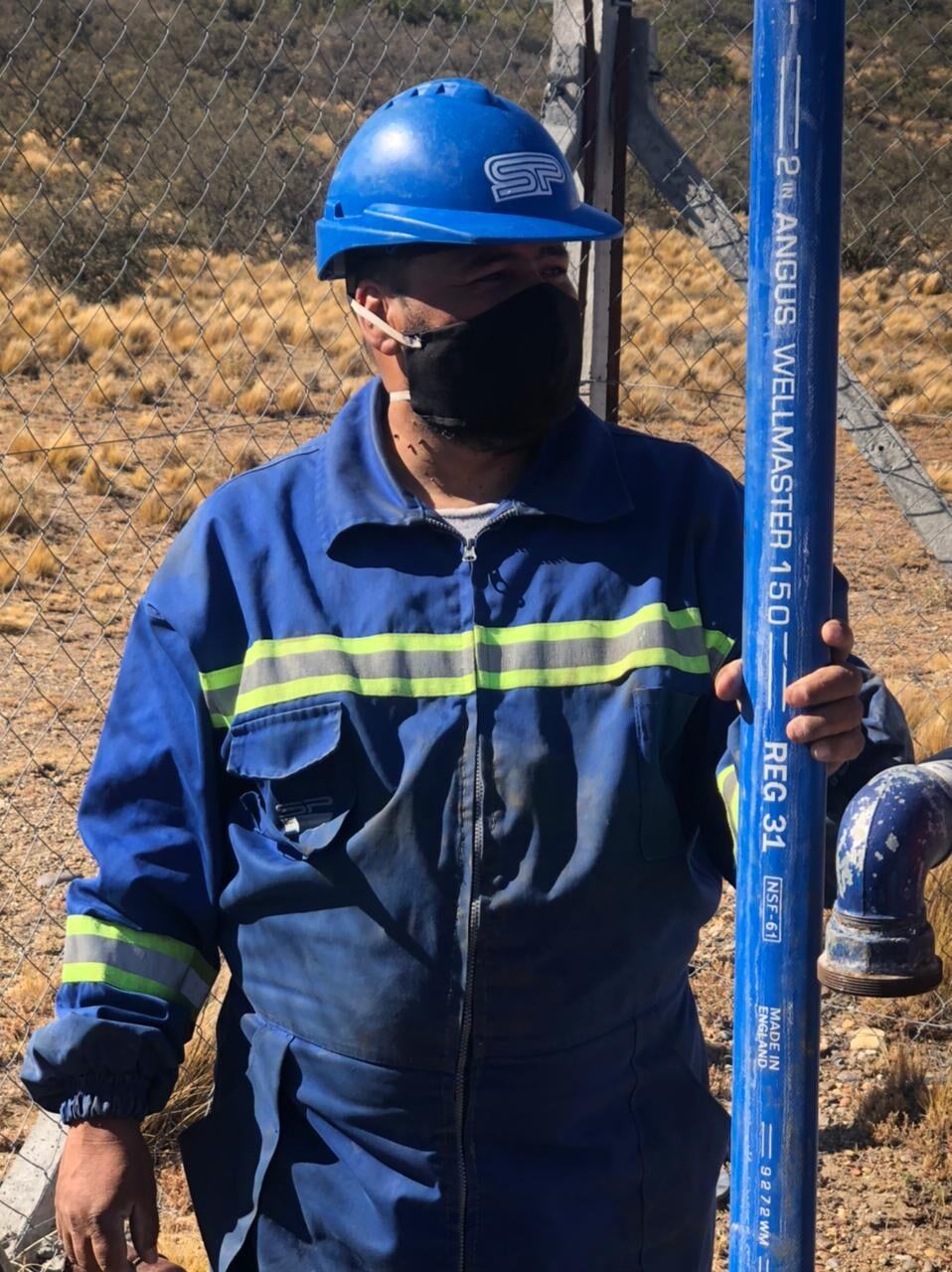 Servicios Públicos trabaja en la activación de pozos de tomas de agua en Cañadón Quintar.