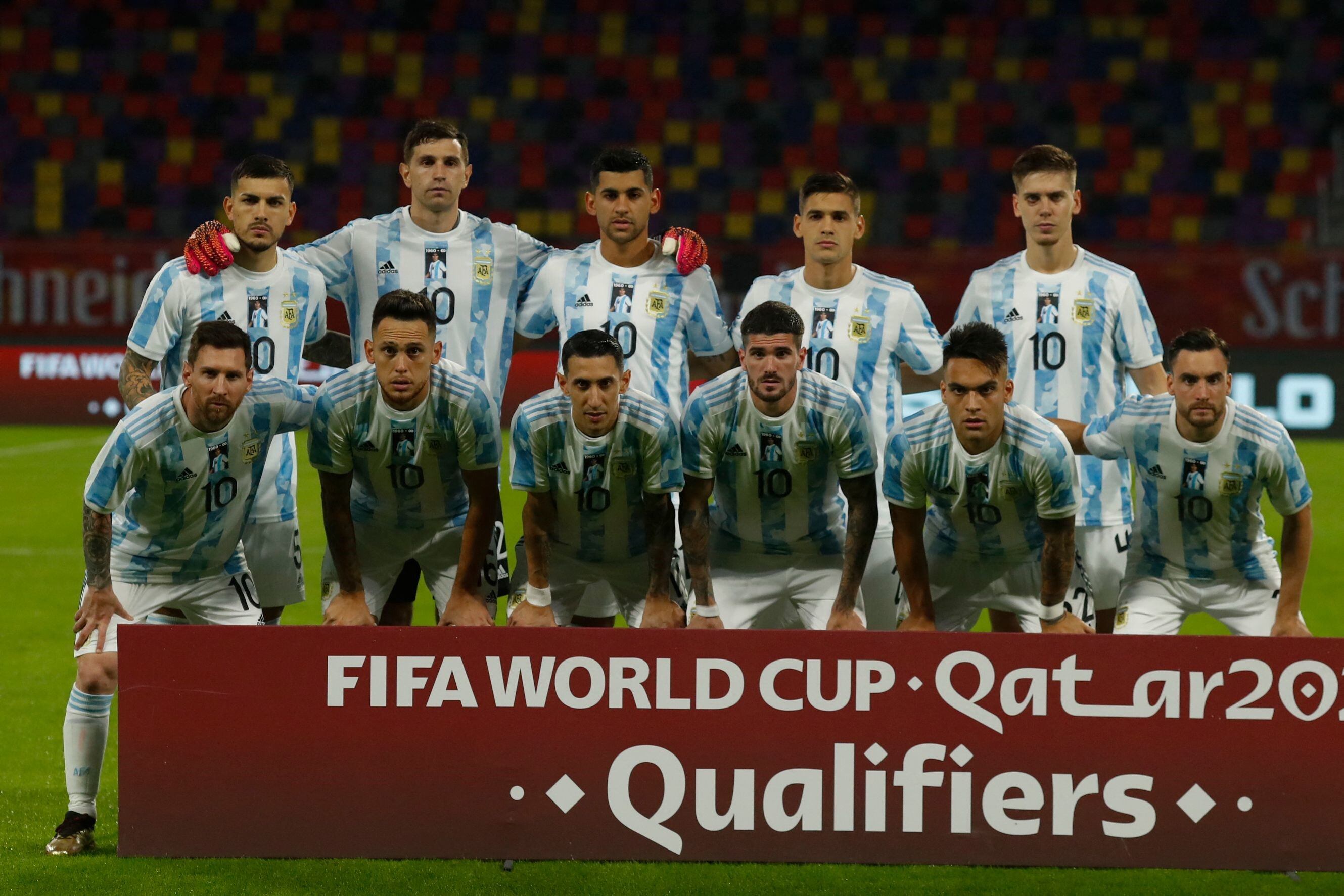 La Selección y su homenaje a Diego Maradona.