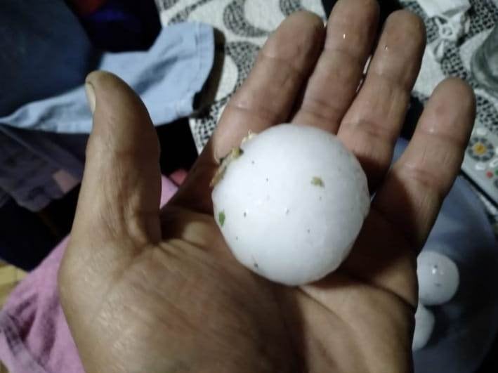 Granizo del tamaño de un huevo de gallina en El Nihuil, San Rafael.