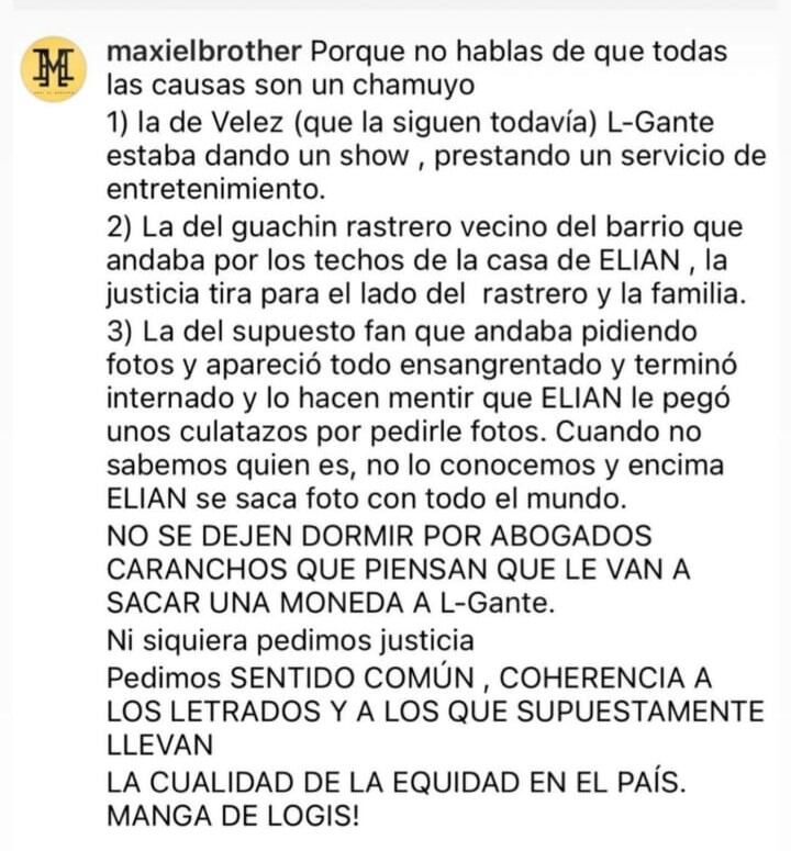 Mensaje de Maxi el Brother