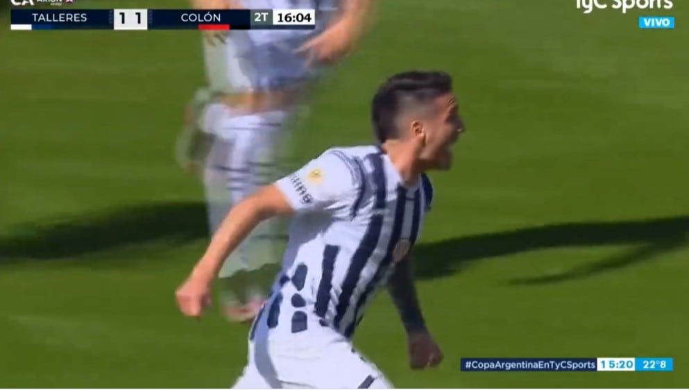 Gastón Benavídez grita el segundo gol de Talleres ante Colón por Copa Argentina