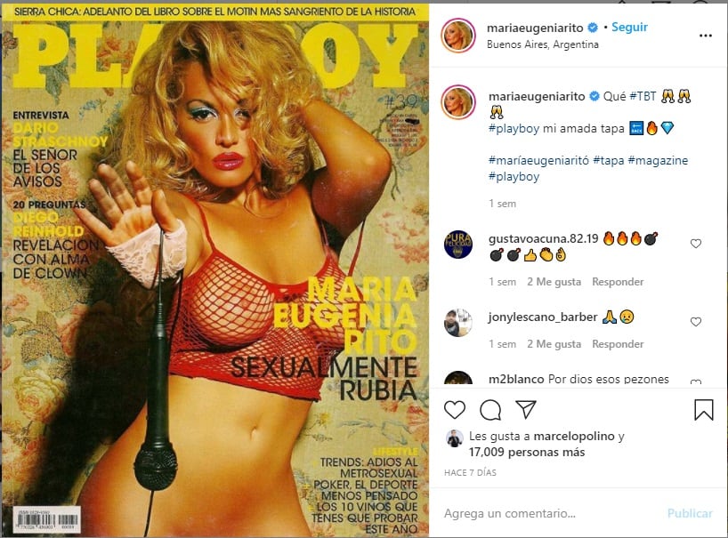 María Eugenia Ritó posó para Playboy.