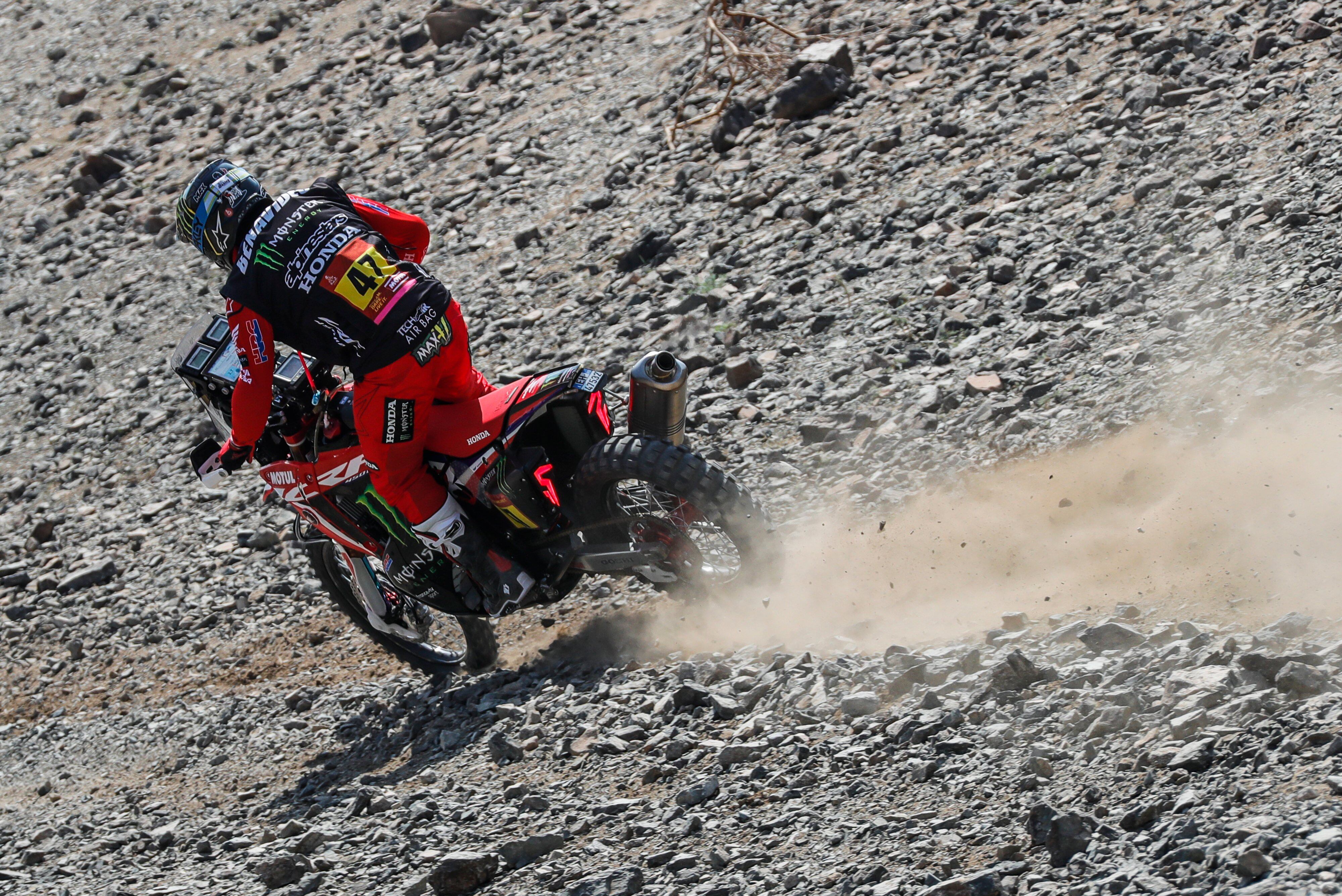 Kevin Benavides, en su Honda CRF 450 oficial.