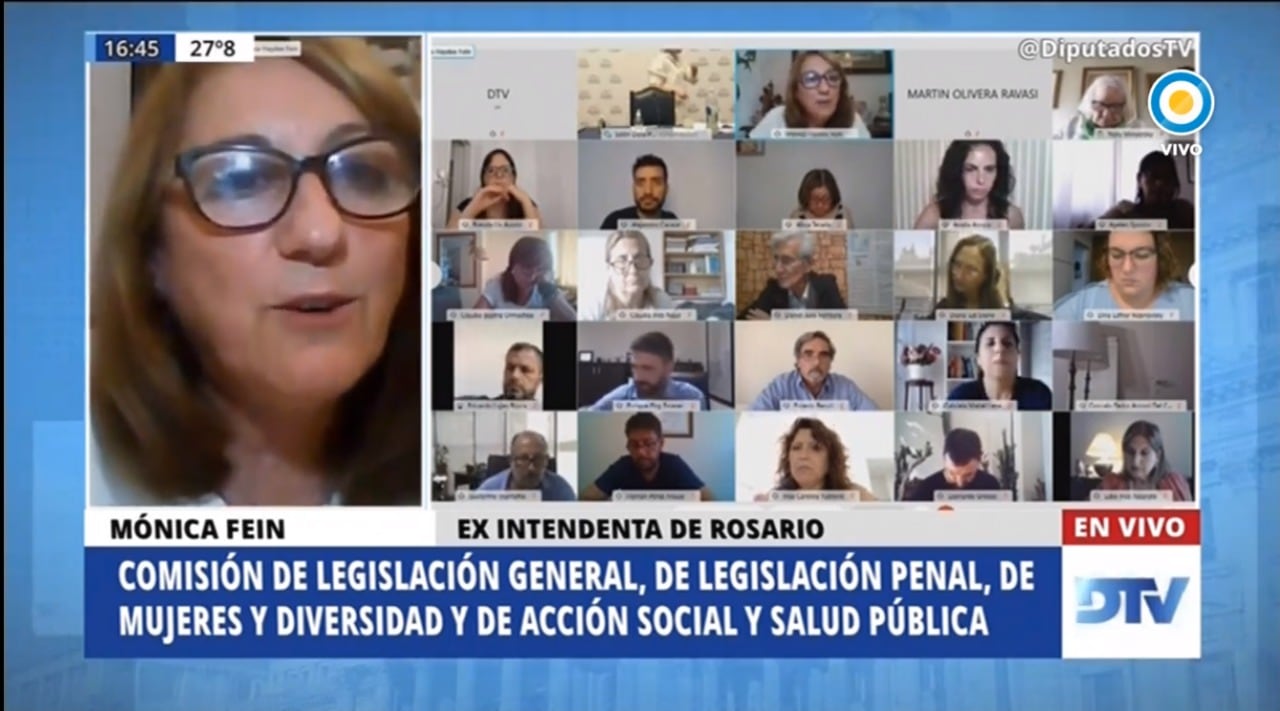 La bioquímica y exintendenta de Rosario, Mónica Fein, se expresó este martes a favor de la legalización de la Interrupción Voluntaria del Embarazo (IVE) (Foto: Captura)