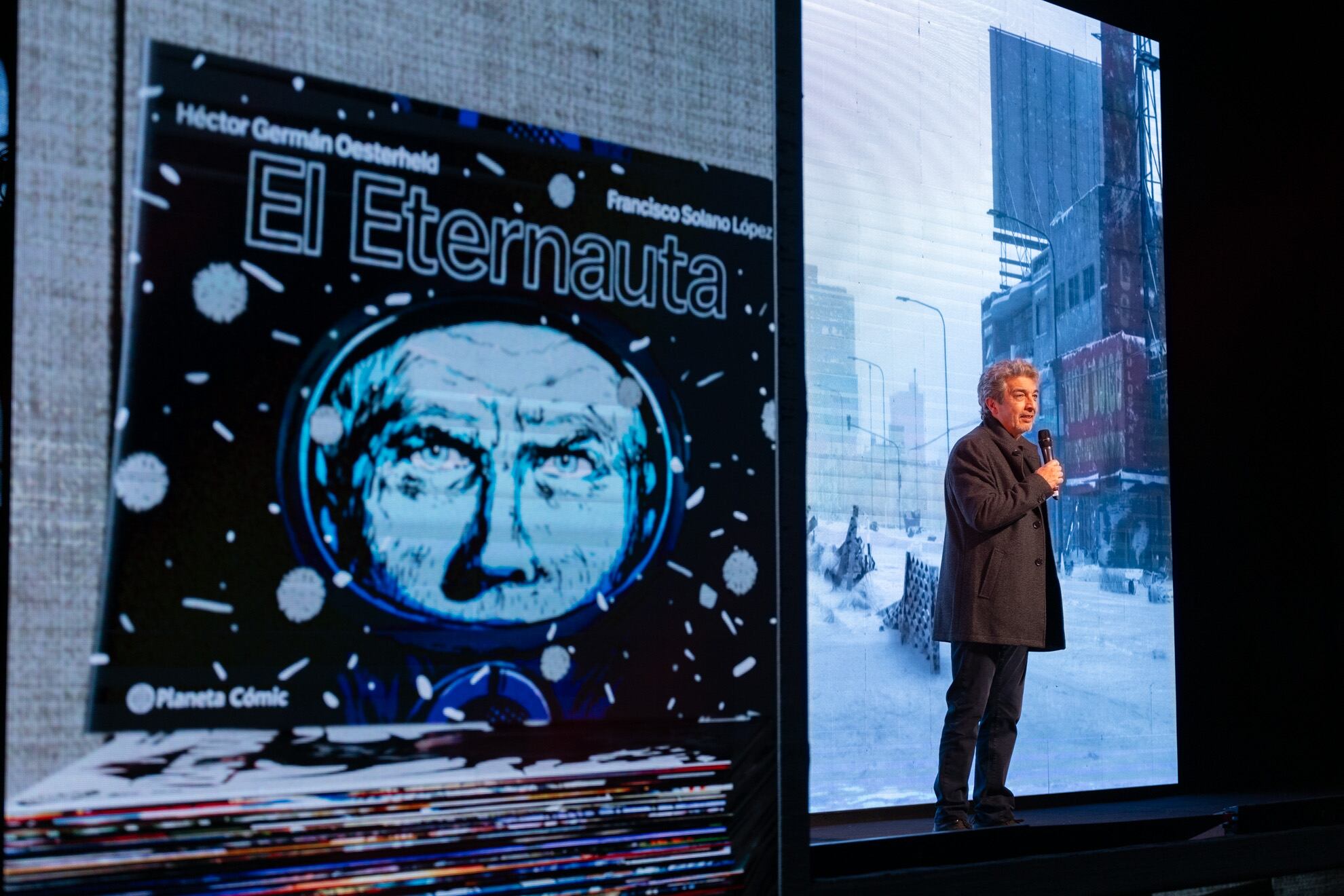 Ricardo Darín presentando "El Eternauta". (Foto: Prensa Netflix)