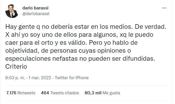 Darío Barassi cuestionó a Flavio Azzaro