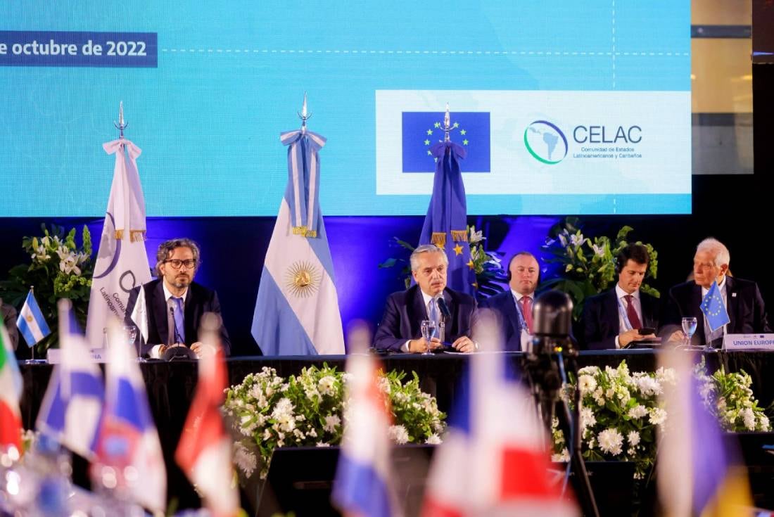 Alberto Fernández en la III Cumbre de Ministros de Relaciones Exteriores de la CELAC y la Unión Europea (Foto: Presidencia de la Nación)