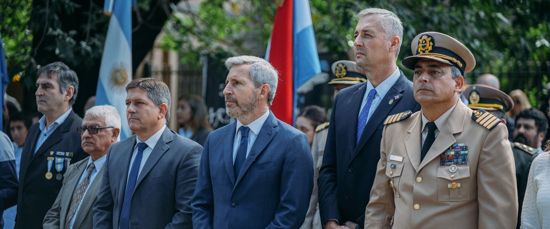 Rogelio Frigerio en el acto de Malvinas en Basavilbaso.