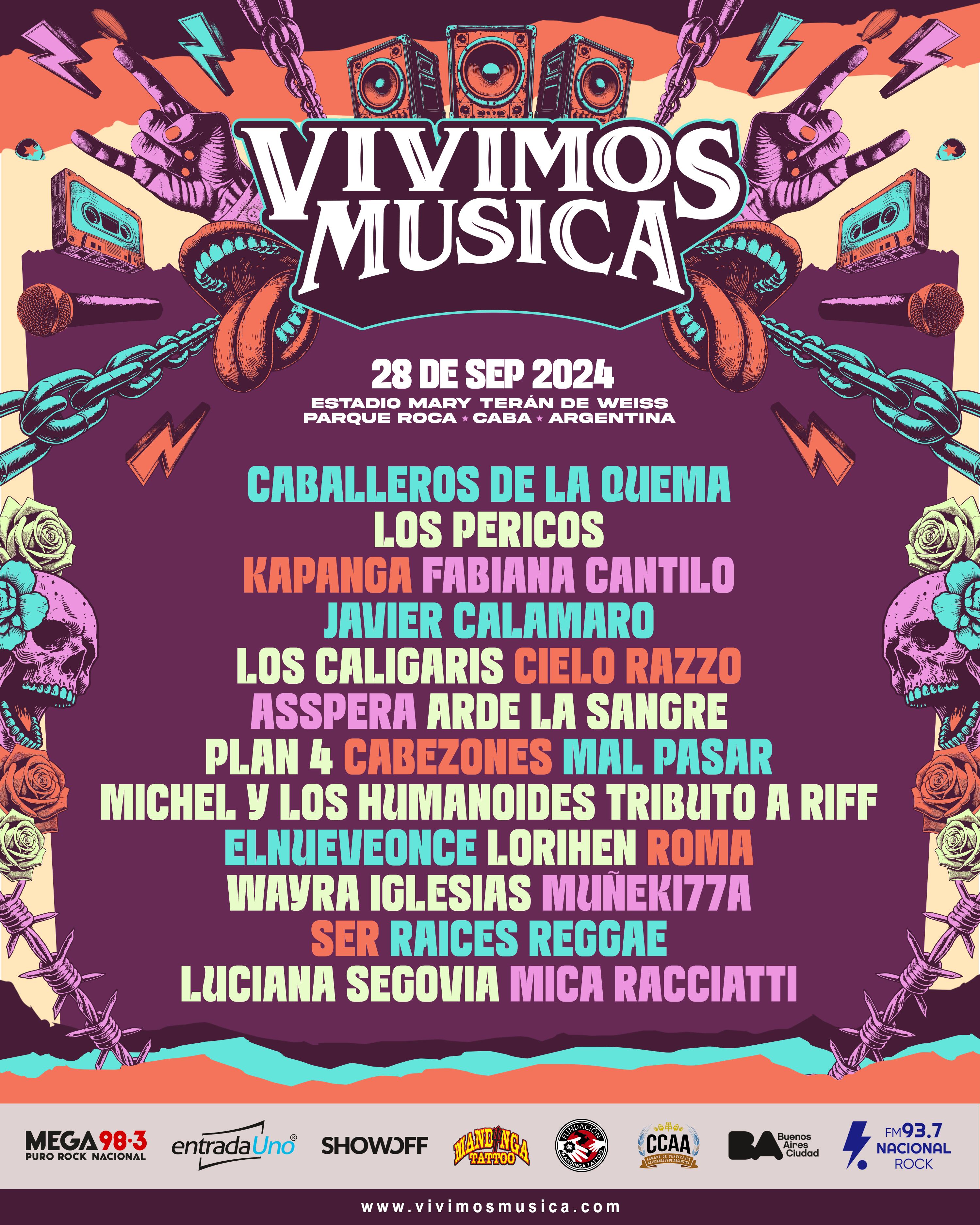 La grilla de los artistas que tocarán en Vivimos Música.