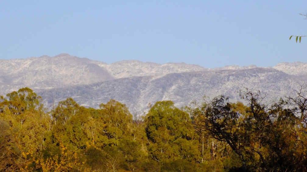 FRÍO EN CÓRDOBA. Cerro Mesilla y ChampaquÍ después de los incendios, el primero no llegó a quemarse, pero el Mesilla sí (foto: Gentileza Sebastián Giménez).