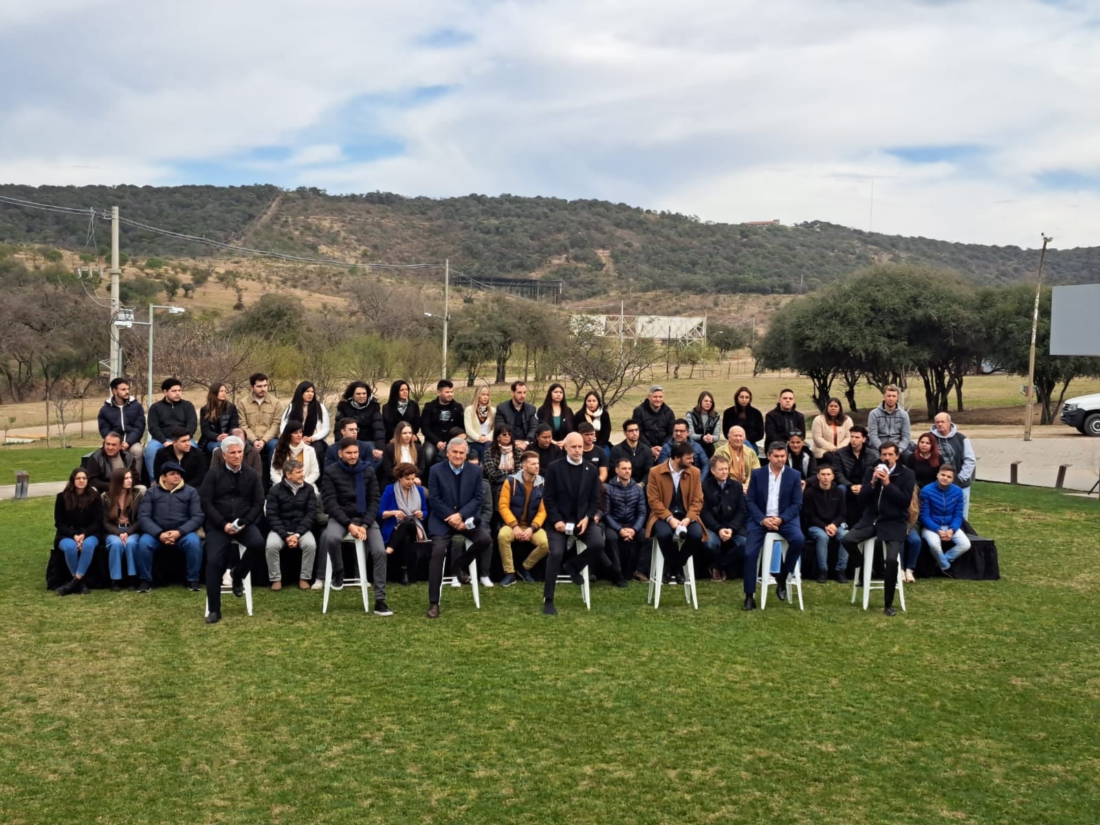 Paso 2023: Horacio Rodríguez Larreta y Gerardo Morales, precandidatos a presidente y vice por Juntos por el Cambio, en Salsipuedes, Córdoba. Fueron acompañados por otros candidatos y por gobernadores. (Nicolás Bravo)