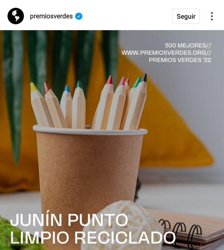 El evento Premios Verdes destacó Junín Punto Limpio como uno de los 500 mejores.