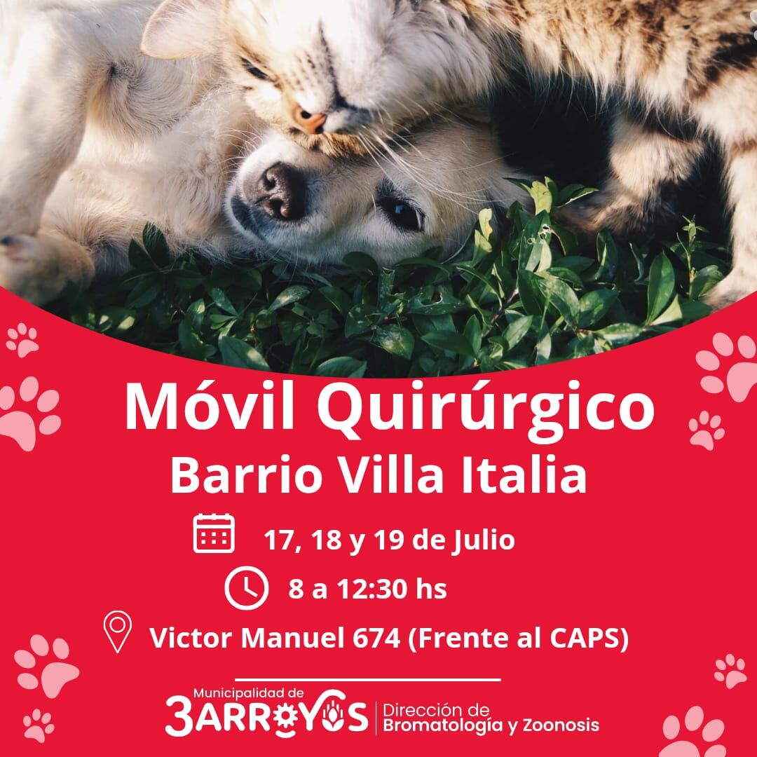 El Móvil Quirúrgico estará en el Barrio Villa Italia