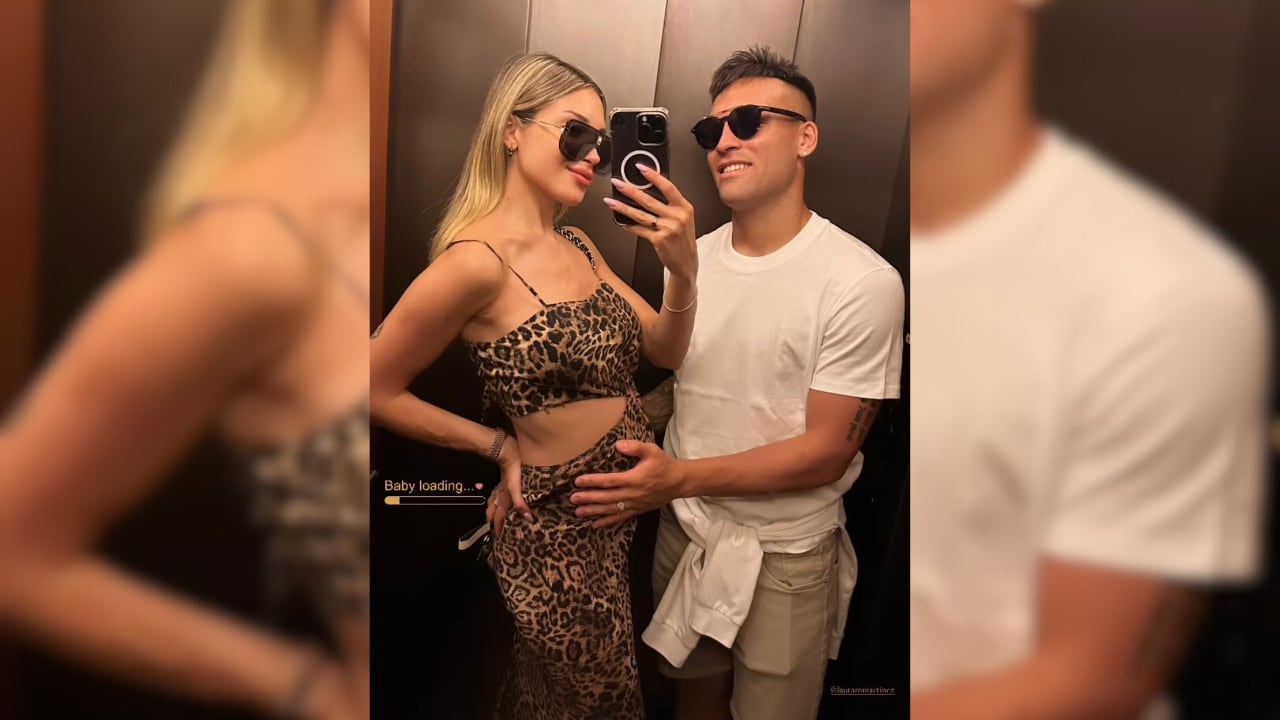 La espera más ansiada: Agustina Gandolfo compartió una tierna foto de su pancita junto a Lautaro Martínez.