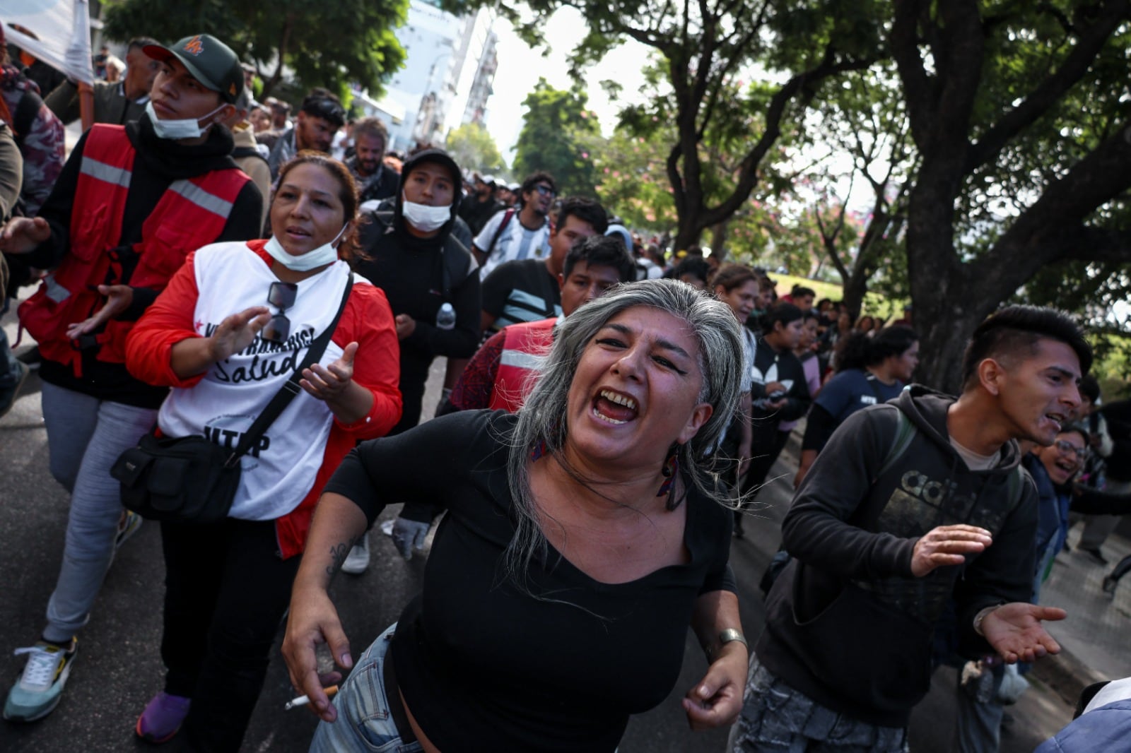 Manifestación en Avenida 9 de Julio.