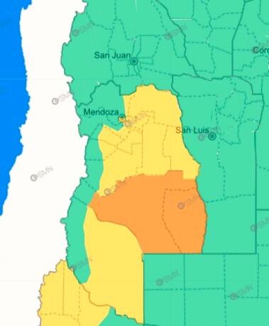 Alerta por tormentas fuertes