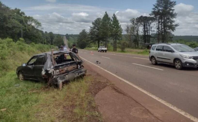 Eldorado: accidente vial dejó a un automovilista herido.