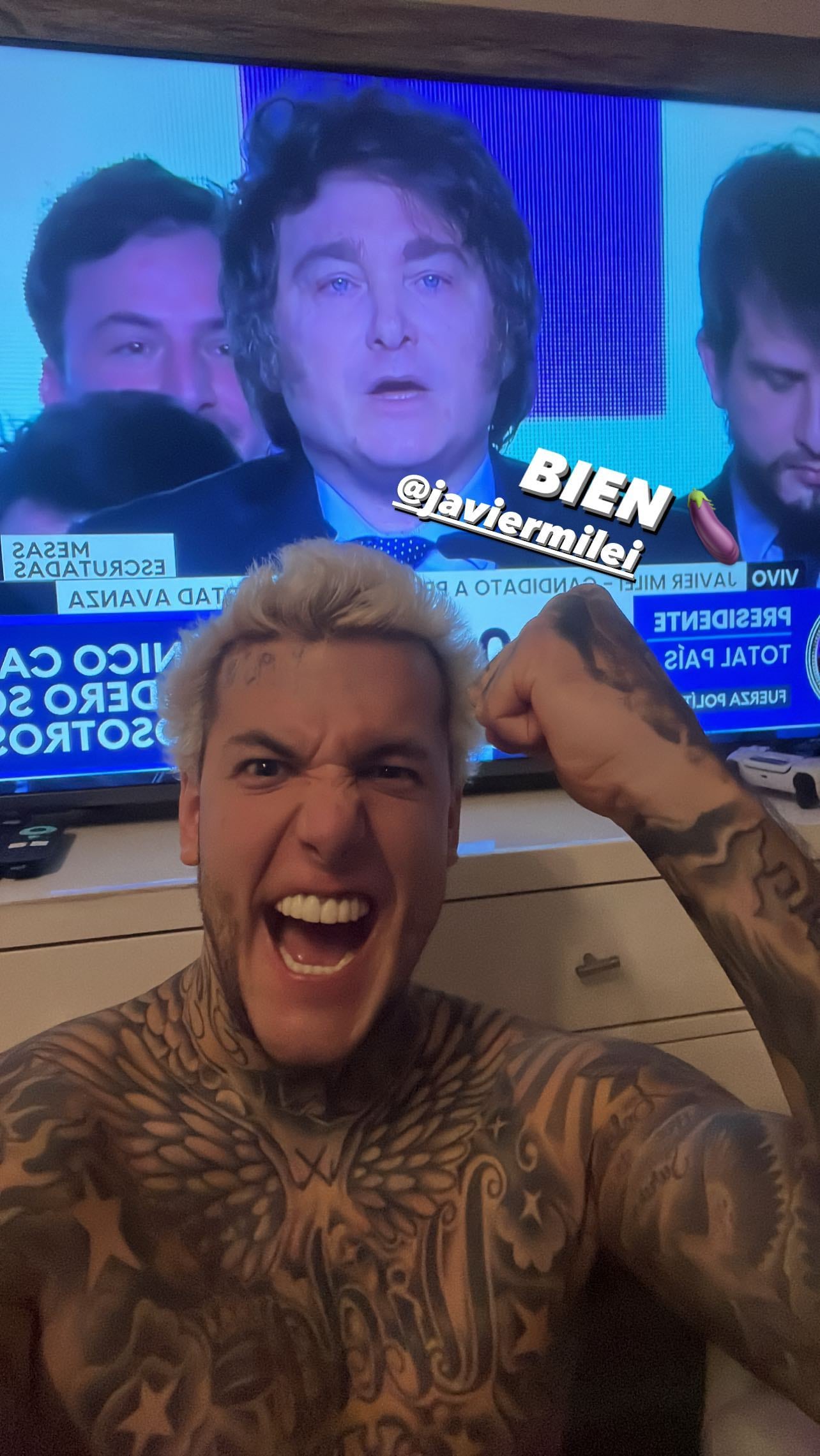 Caniggia festejó en sus redes.