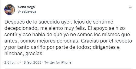 Sebastián Vega habló luego de los insulos que recibió en cancha de Quimsa.