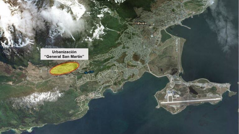 Ubicación geográfica relativa de la Urbanización San Martín.