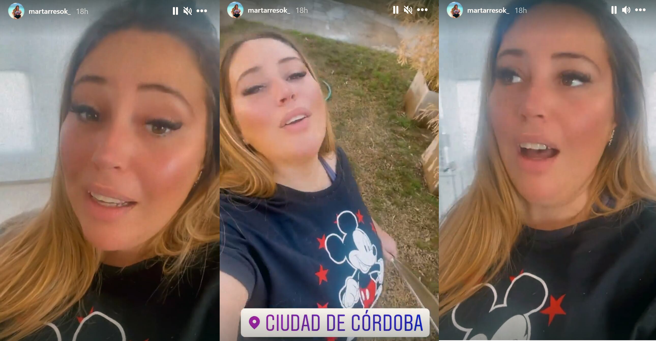 La comediante compartió en sus historias el regreso a su casa en Córdoba.